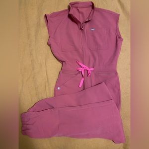 Xxs Figs jumpsuit- Quartz- breast cancer awareness collection